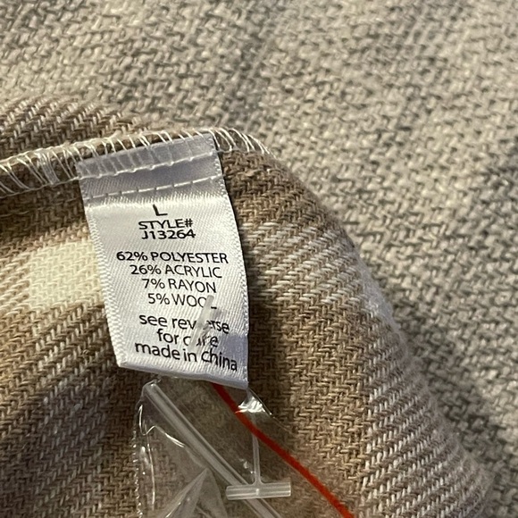 SALE!! Ivory & Taupe Plaid Jacket - Picture 5 of 6